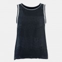 Women's Black Sleeveless Lace Lined Top Blouse